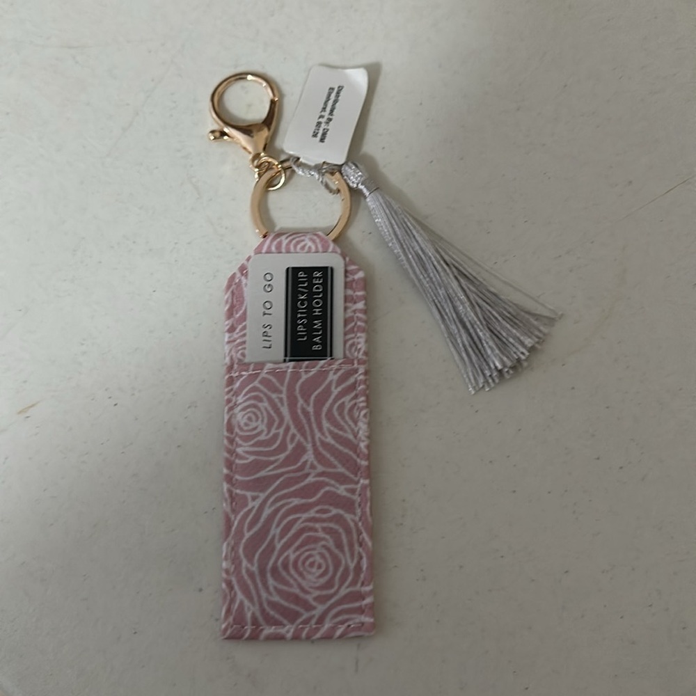 Lipstick/Lip Balm Keychain Holder with Tassel
